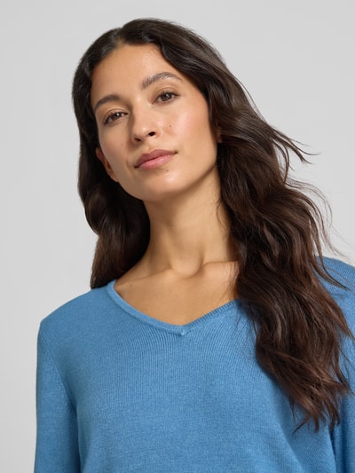 Christian Berg Woman Bluzka z długim rękawem o kroju regular fit z imitacji dzianiny z mieszanki wiskozy Szaroniebieski melanż 3