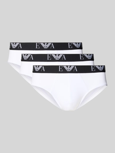 Emporio Armani Slip mit elastischem Logo-Bund im 3er-Pack Weiss 1