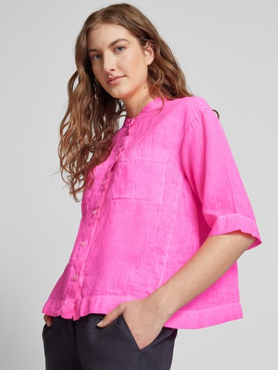 Emily Van den Bergh Bluse mit Brusttaschen Neon Pink 3