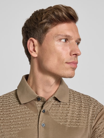 Emporio Armani Poloshirt mit kurzer Knopfleiste Taupe 3