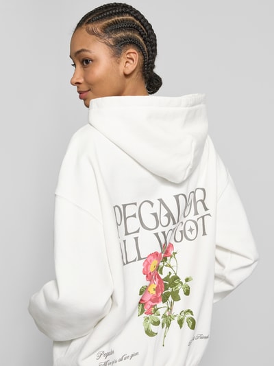 Pegador Oversized hoodie met labelprint, model 'BEALI' Ecru - 3