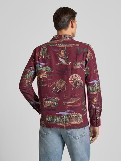 Polo Ralph Lauren Classic Fit Freizeithemd mit Brusttasche Modell 'CLADY' Bordeaux 5