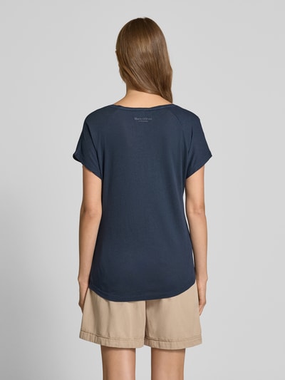 Marc O'Polo Relaxed fit T-shirt van een mix van katoen en viscose Marineblauw - 5
