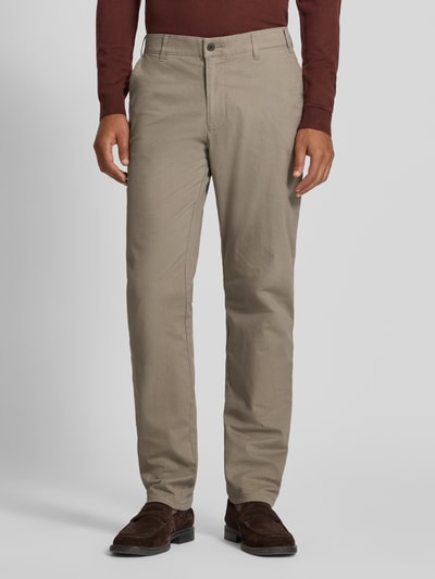 Christian Berg Men Straight fit stoffen broek met Franse steekzakken Lichtbruin - 4