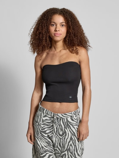 Calvin Klein Jeans Bandeau-Top mit Label-Detail Black 4