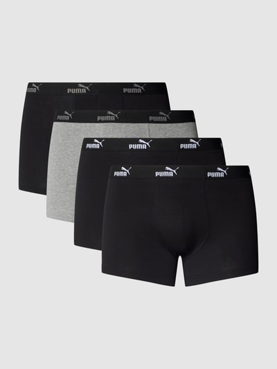 Puma Obcisłe bokserki z paskiem z logo w zestawie 4 szt. model ‘Puma Solid Boxer 4P’ Czarny 2