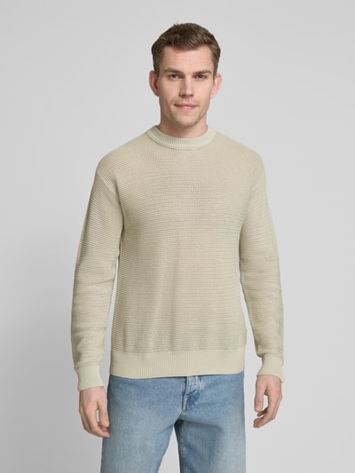 BOSS Orange Strickpullover mit Rundhalsausschnitt Modell 'Kordino' Sand 4