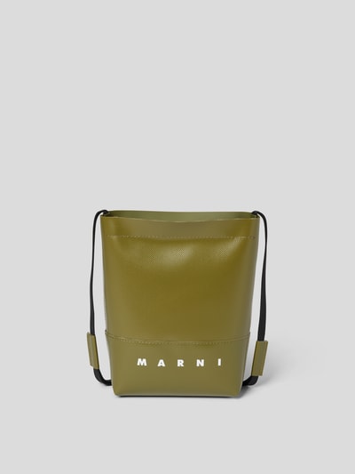 Marni Crossbody Bag mit Label-Print Oliv 2