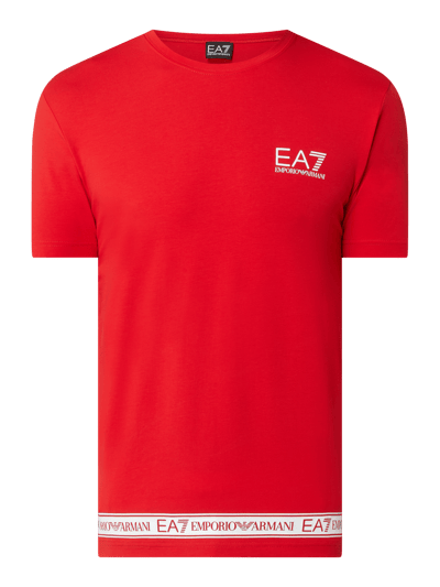 EA7 Emporio Armani T-shirt z detalami z logo  Czerwony 2