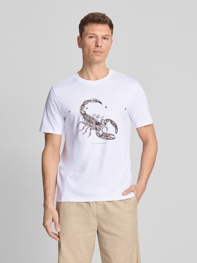 HUGO Regular Fit T-Shirt aus reiner Baumwolle Modell 'DISCORB' Weiss 4