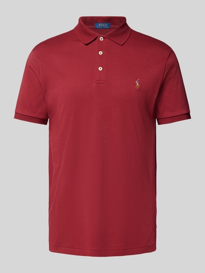 Polo Ralph Lauren Regular Fit Poloshirt mit Label-Stitching Bordeaux 2