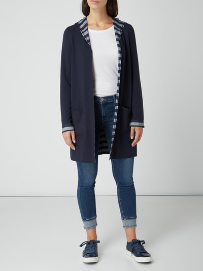 Christian Berg Woman Longcardigan mit Kontrastinnenseite Dunkelblau 1