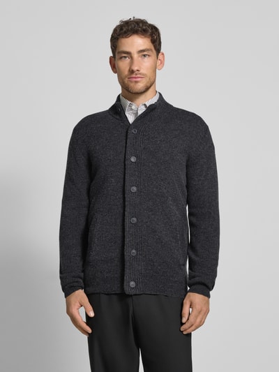 Barbour Regular fit gebreid jack van echte wol Grafiet - 4