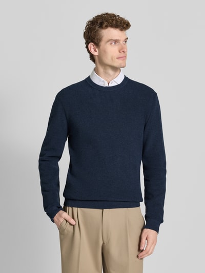 MCNEAL Strickpullover mit gerippten Abschlüssen Marine Melange 4