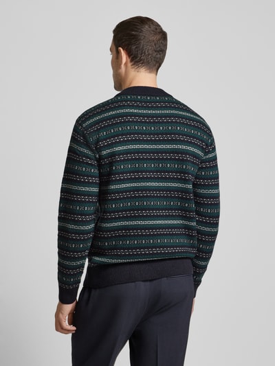 Casual Friday Gebreide pullover met ribboorden, model 'Klaes' Petrol - 5