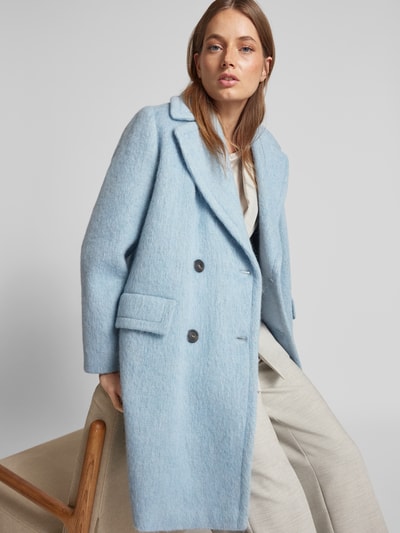 Weekend Max Mara Wollmantel mit Reverskragen Modell 'HELLO' Hellblau Melange 3