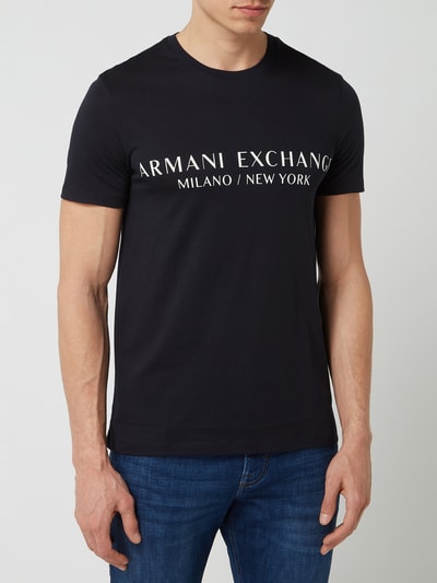 ARMANI EXCHANGE T-shirt z nadrukiem z logo  Ciemnoniebieski 4