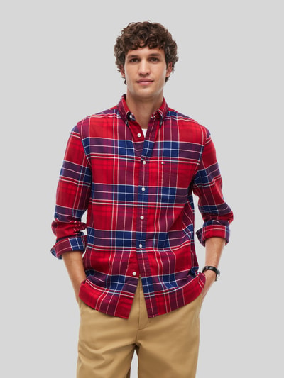 Tommy Hilfiger Regular Fit Freizeithemd aus reiner Baumwolle Rot 4