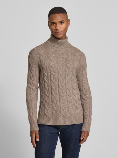 GRAN SASSO Sweter z dzianiny z golfem Piaskowy 4