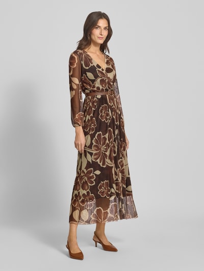 ZABAIONE Maxi-jurk met V-hals Middenbruin - 1