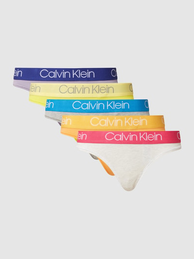 Calvin Klein Underwear Stringi z paskiem z logo w zestawie 5 szt. Fioletowy 2