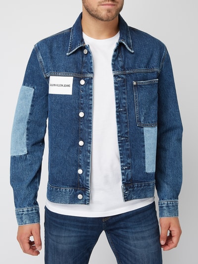 Calvin Klein Jeans Jeansjacke mit gummiertem Logo-Print Jeansblau 3