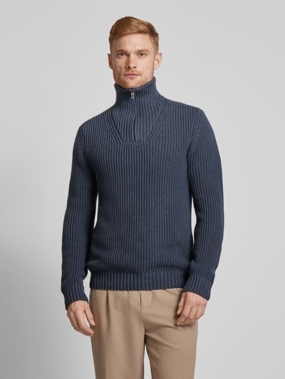 RAGMAN Gebreide pullover met ribboorden Marineblauw - 4