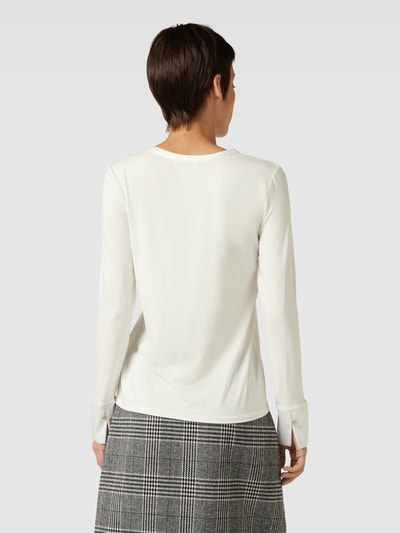 Jake*s Collection Longsleeve mit Serafino-Ausschnitt Offwhite 5