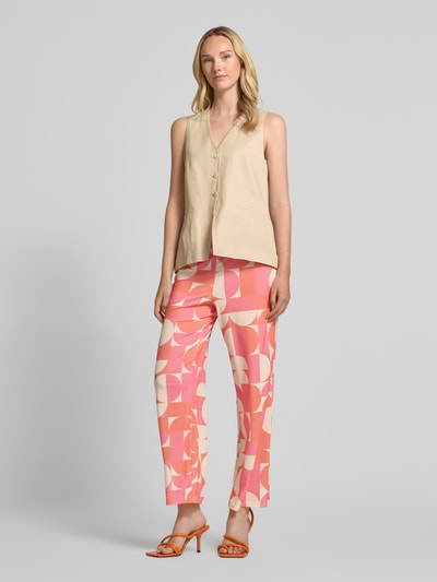 STEHMANN Straight Leg Stoffhose mit verkürztem Schnitt Modell 'Filiz' Pink 1