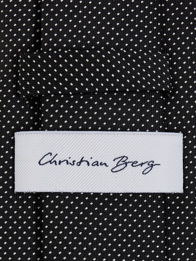 Christian Berg Men Zijden stropdas met polkadots Zwart - 2