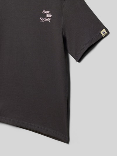 Garcia Regular Fit T-Shirt mit Logo-Print Dunkelgrau 2