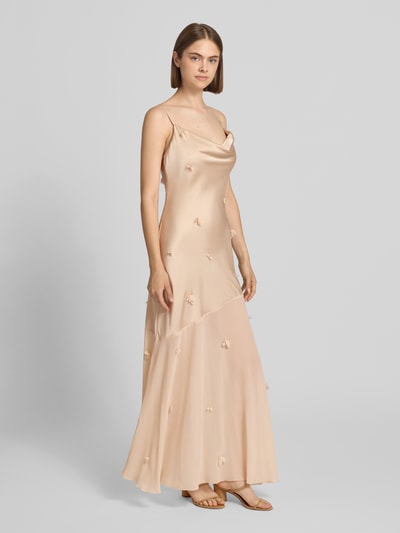 Gina Tricot Maxikleid mit floralem Besatz Beige 1