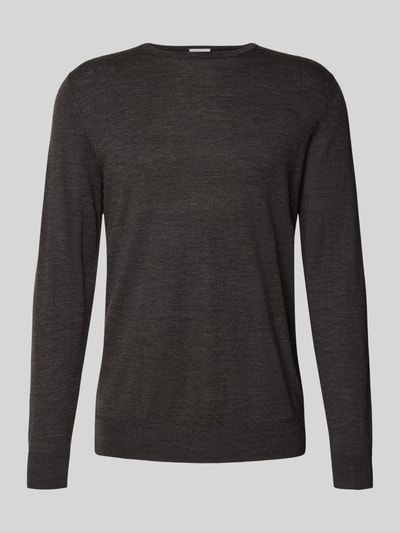 Profuomo Pullover aus Merinowolle mit Rundhalsausschnitt Schoko 2