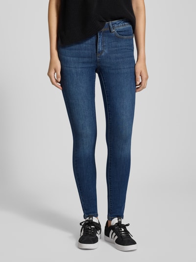 Only Skinny fit jeans van katoenmix, model 'WAUW' Donkerblauw - 4