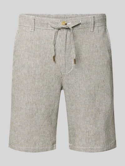 Produktfoto, Shorts mit Tunnelzug Modell 'STACE MYKONOS' von Jack & Jones, beige-weiß gestreift, Material-Mix mit Baumwoll-Anteil, Regular Fit