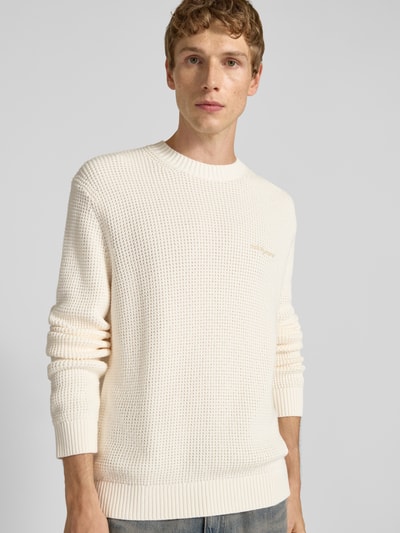 Tommy Jeans Regular fit gebreide pullover van zuiver katoen Offwhite - 3