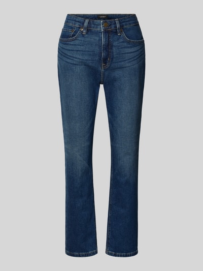 Produktfoto, blaue Damen Jeans mit leichter Waschung, geradem Schnitt und Denim-Optik, Lauren Ralph Lauren, feste Baumwollstruktur