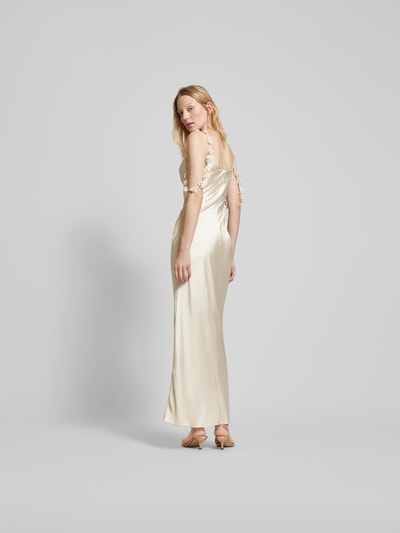 Self-Portrait Maxikleid mit Wasserfall-Ausschnitt Offwhite 5