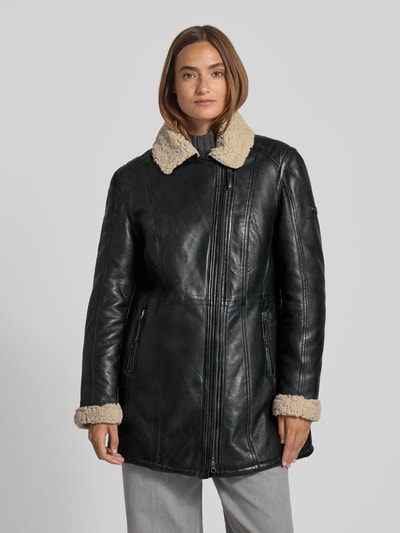 Cabrini Lederjacke aus Lammnappa Black 4
