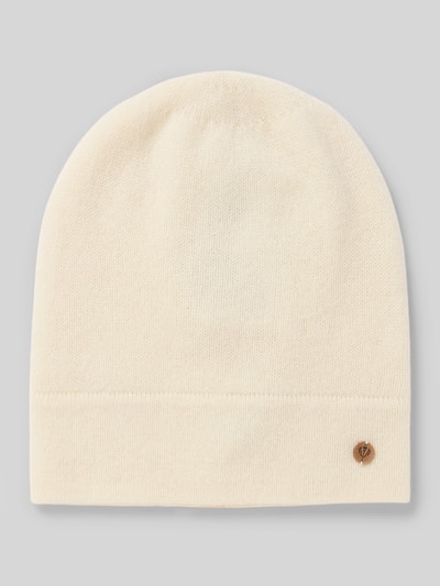 Fraas Kaschmirmütze mit Label-Applikation Offwhite 1