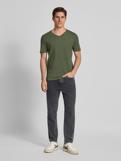 s.Oliver RED LABEL Regular Fit T-Shirt aus reiner Baumwolle Oliv 1