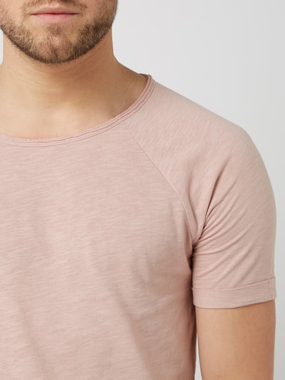 REVIEW T-Shirt aus Slub Jersey mit offenen Abschlüssen Rosa 3