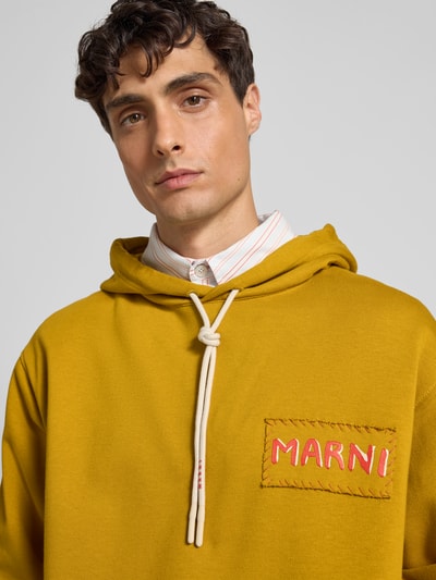 Marni Regular Fit Sweatshirt mit Logo-Patch Senf 3