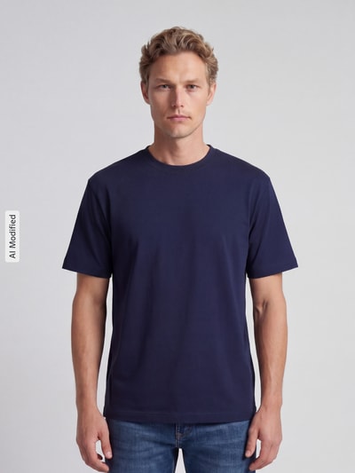 MCNEAL Regular Fit T-Shirt aus reiner Baumwolle Dunkelblau 4