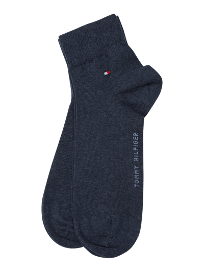 Tommy Hilfiger Sneakersocken mit Label-Detail im 2er-Pack Modell '2ER QUARTER' Jeansblau 1