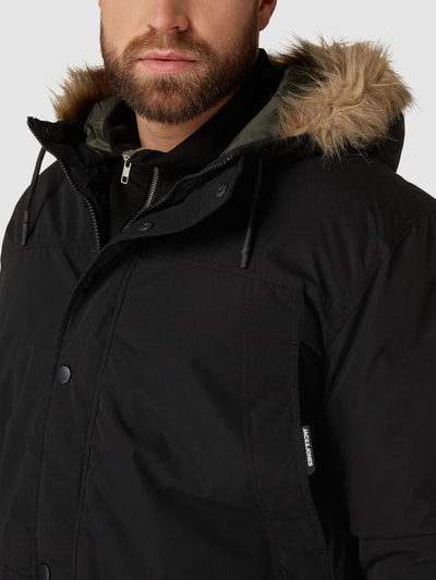 Jack & Jones Plus PLUS SIZE parka met imitatiebont Zwart - 3