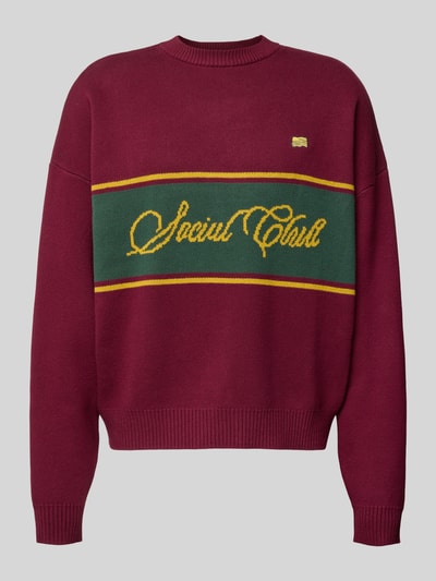 PROHIBITED Gebreide pullover met ronde hals Bordeaux - 2