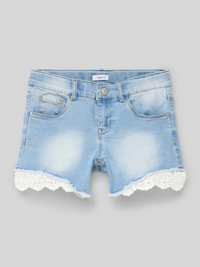Name It Slim fit korte jeans met kant, model 'SALLI' Blauw - 1