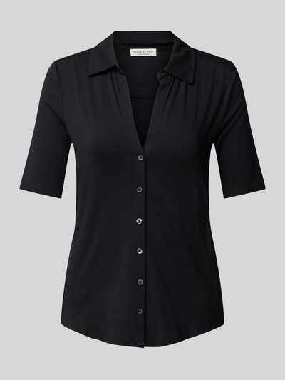 Marc O'Polo Regular Fit Jersey-Bluse mit kurzem Arm aus Viskose-Mix BLACK 1