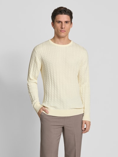 Lindbergh Strickpullover mit gerippten Abschlüssen Offwhite 4